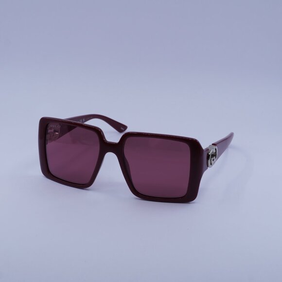 Gucci GG1692S 005 Sunglasses Burgundy Square Frame, Burgundy Lenses - Picture 5 of 11